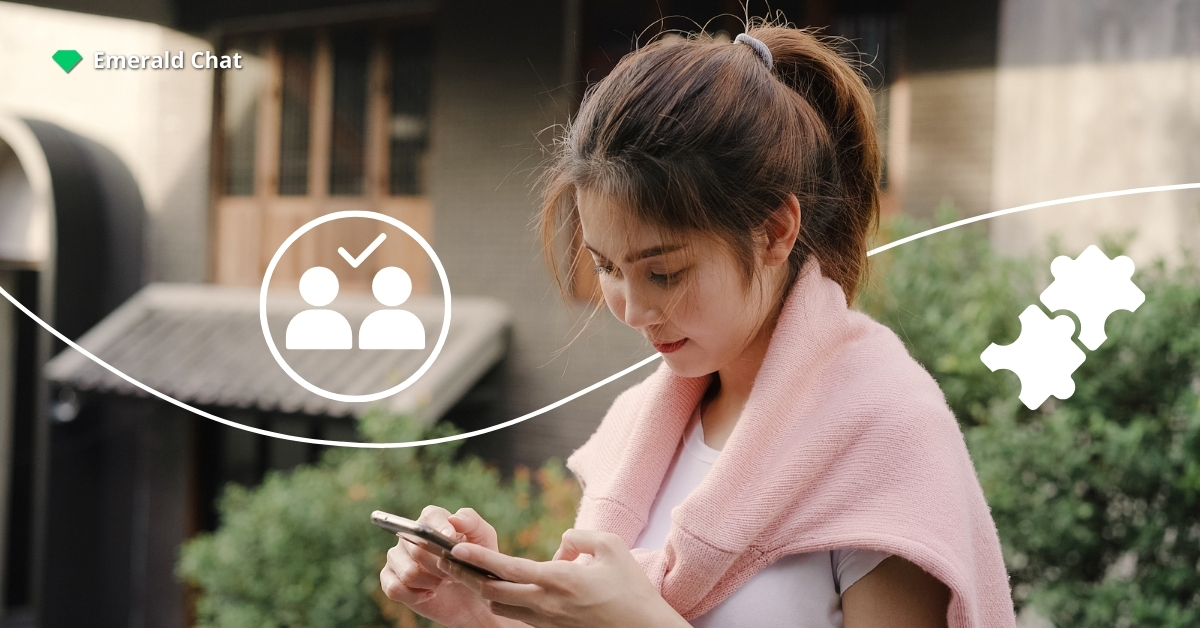 A woman holding her phone