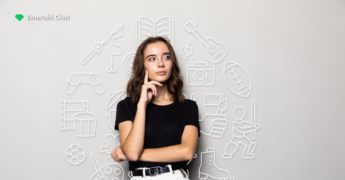 A woman standing and thinking